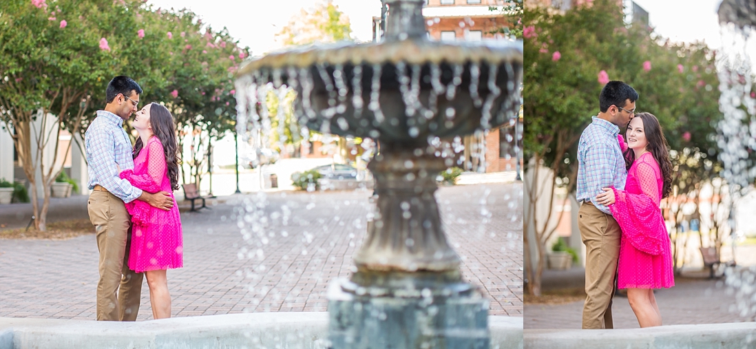 engagement session in kleman's plaza in downtown tallahassee