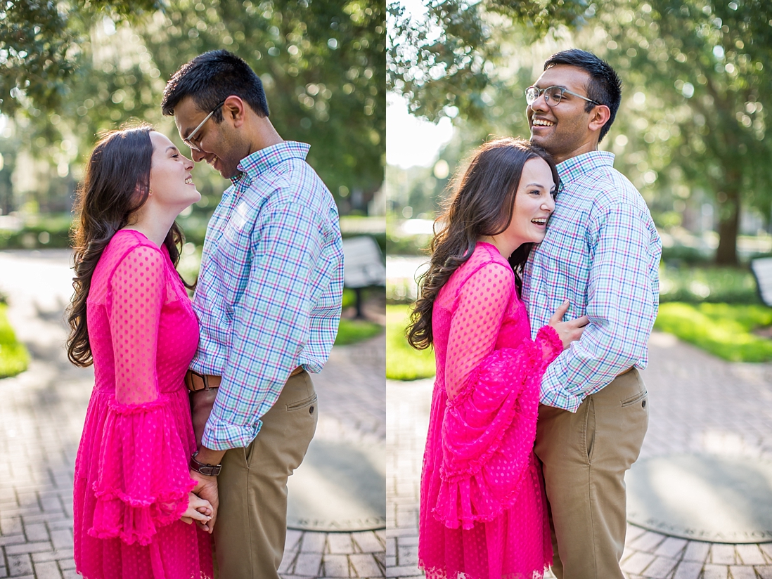 engagement session on park avenue in downtown tallahassee