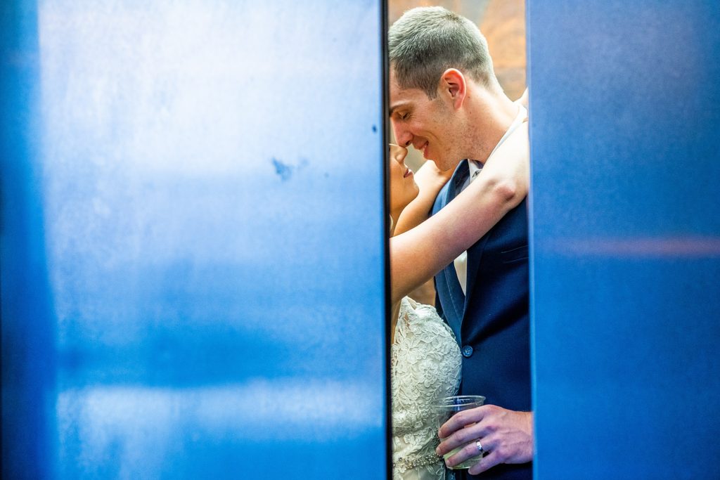 Couple in elevator at The Gathering in Tallahassee, Florida
